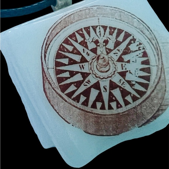 Artisan Jewelry - Compass Pendant Necklace True North Art Glass